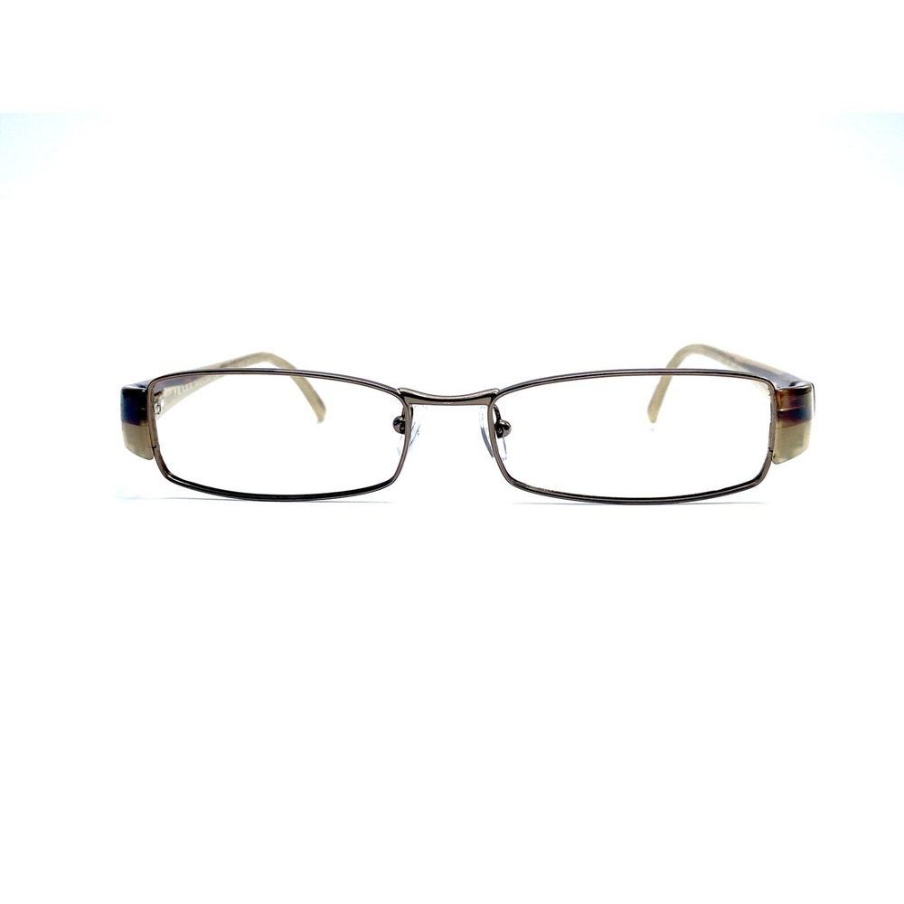 Prada Brown Metal Rectangle Frame Eyeglasses Italy VPR53H 766-1O1 52 16 135